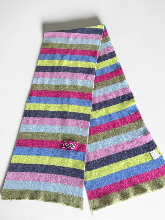 Accessories - Y2K Cool Magazine Striped Scarf Pastel Rainbow Accessory